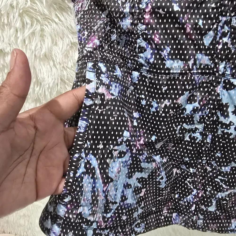 Lululemon Pack It Vest Floral Sport Tranquil Blue Multi Stow Away Zip Hooded 6